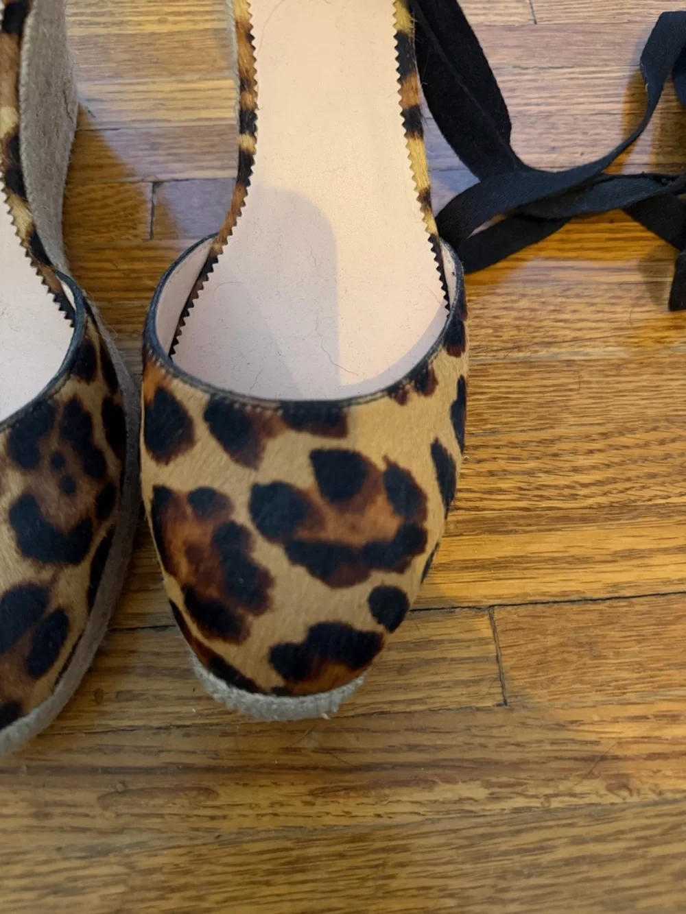 Brand New Never Worn Leopard Print Ankle-Tie Espadrille Wedges - Women - Picture 3 of 4